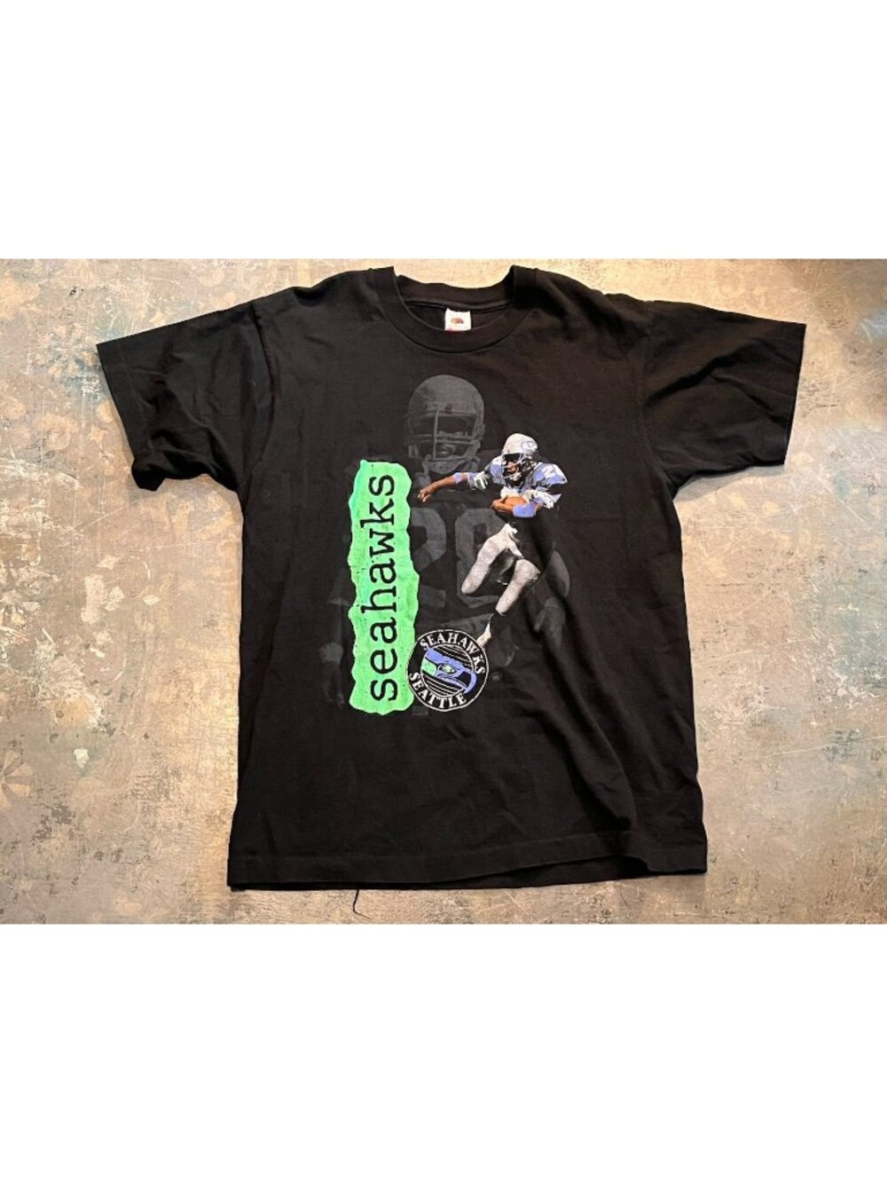 Vintage 80s Seattle Seahawks Steve Largent #80 T Shirt Fruit Loom NFL Mens L